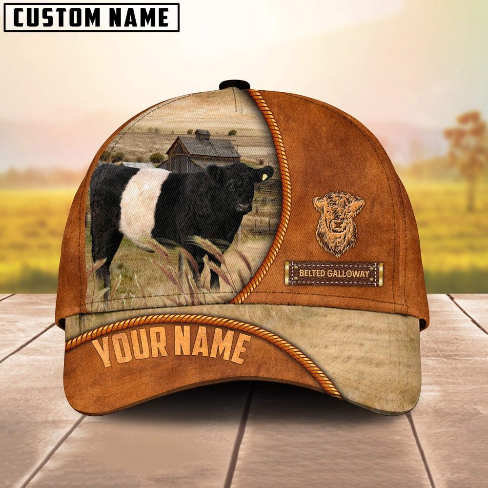 Custom Name Belted Galloway Leather Pattern Cap TT7, Farmer Cap, Vintage Farmer Hat, Mens Farmer Hats, Cap For Farmers