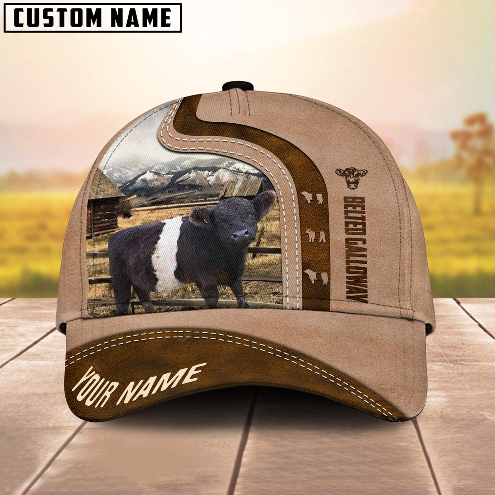Custom Name Belted Galloway Light Brown Cap, Farmer Cap, Vintage Farmer Hat, Mens Farmer Hats, Cap For Farmers