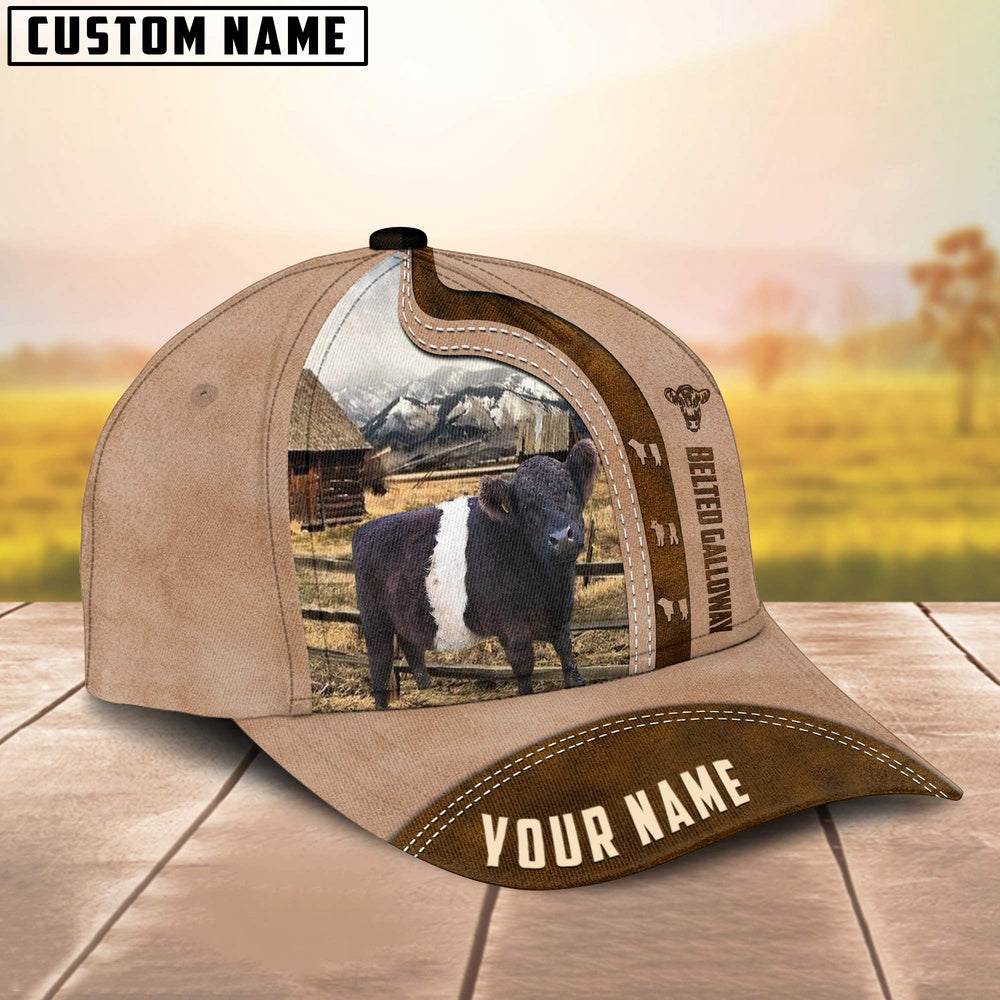 Custom Name Belted Galloway Light Brown Cap, Farmer Cap, Vintage Farmer Hat, Mens Farmer Hats, Cap For Farmers