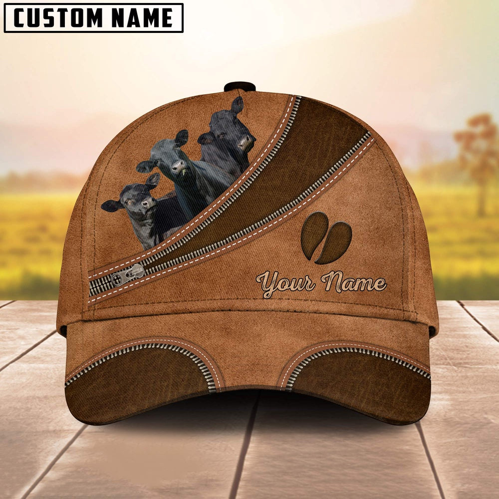 Custom Name Black Angus Brown Happiness Cap, Farmer Cap, Vintage Farmer Hat, Mens Farmer Hats, Cap For Farmers