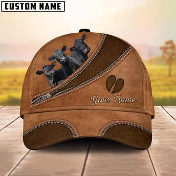 Custom Name Black Angus Brown Happiness Cap, Farmer Cap, Vintage Farmer Hat, Mens Farmer Hats, Cap For Farmers