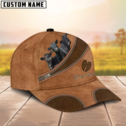 Custom Name Black Angus Brown Happiness Cap, Farmer Cap, Vintage Farmer Hat, Mens Farmer Hats, Cap For Farmers