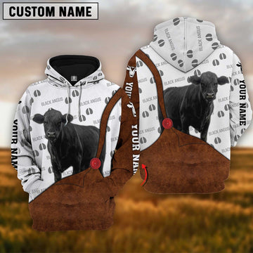 Custom Name Black Angus Cattle 3D Printed Hoodie, Farmer Hoodie, Custom Farm Shirts, Farmer T Shirt