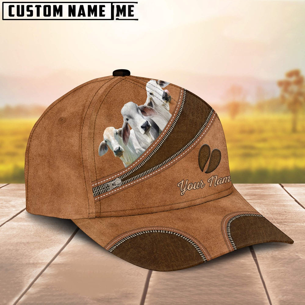 Custom Name Brahman Brown Happiness Cap, Farmer Cap, Vintage Farmer Hat, Mens Farmer Hats, Cap For Farmers