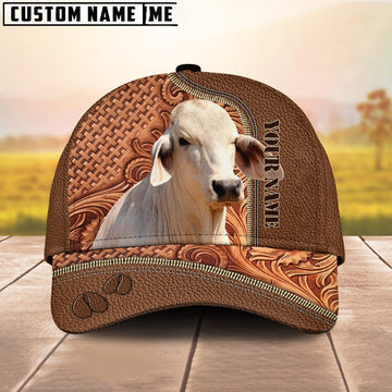 Custom Name Brahman Leather Carving Patterns Cap, Farmer Cap, Vintage Farmer Hat, Mens Farmer Hats, Cap For Farmers