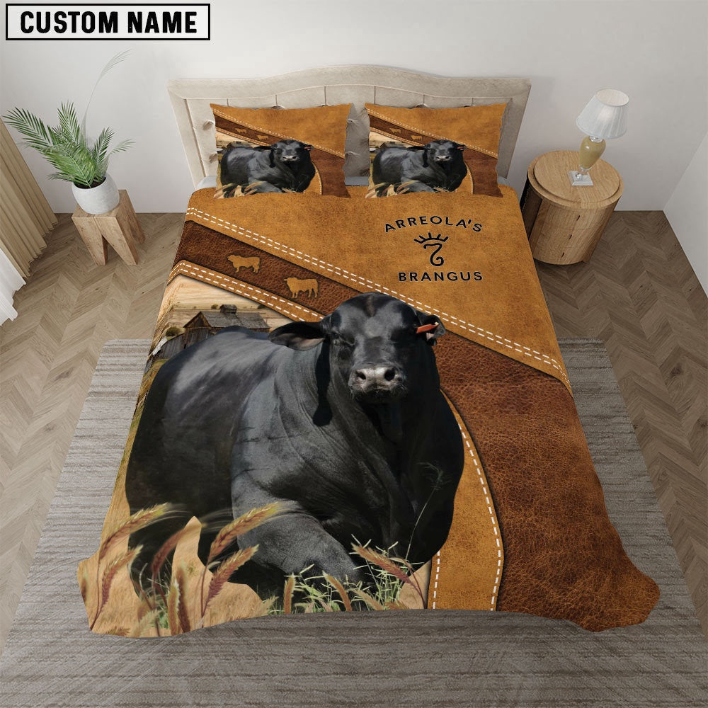 Custom Name Brangus For Customer Bedding Set, Farm Bedding Set, Farmhouse Bedding Set