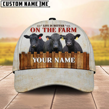 Custom Name Brangus On The Farm Cattle Cap, Farmer Cap, Vintage Farmer Hat, Mens Farmer Hats, Cap For Farmers