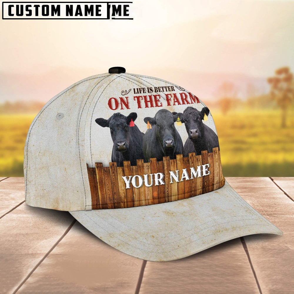 Custom Name Brangus On The Farm Cattle Cap, Farmer Cap, Vintage Farmer Hat, Mens Farmer Hats, Cap For Farmers