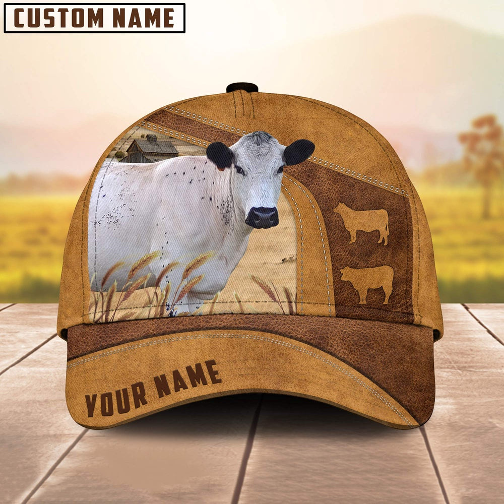 Custom Name British White Park Cattle Cap, Farmer Cap, Vintage Farmer Hat, Mens Farmer Hats, Cap For Farmers