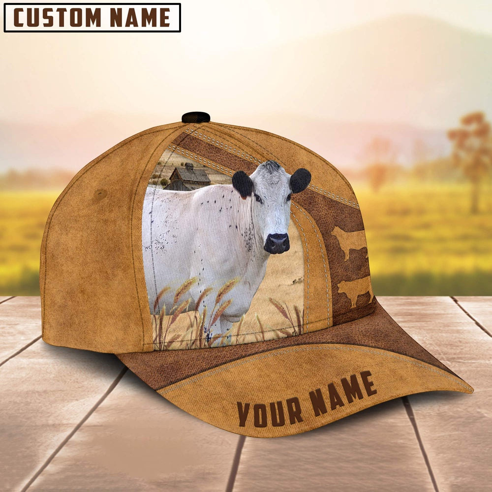 Custom Name British White Park Cattle Cap, Farmer Cap, Vintage Farmer Hat, Mens Farmer Hats, Cap For Farmers