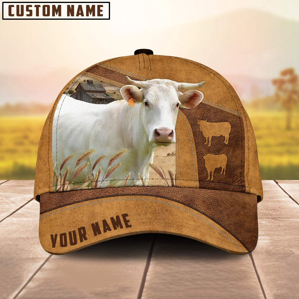 Custom Name Charolais Cattle Cap, Farmer Cap, Vintage Farmer Hat, Mens Farmer Hats, Cap For Farmers