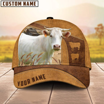 Custom Name Charolais Cattle Cap, Farmer Cap, Vintage Farmer Hat, Mens Farmer Hats, Cap For Farmers