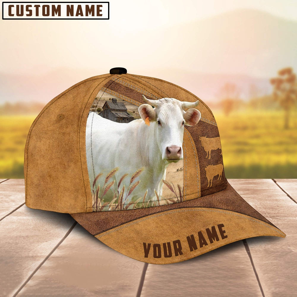 Custom Name Charolais Cattle Cap, Farmer Cap, Vintage Farmer Hat, Mens Farmer Hats, Cap For Farmers