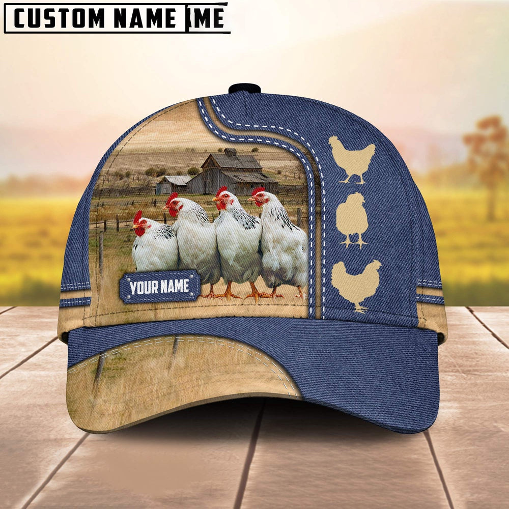 Custom Name Chicken Jean Pattern Cap, Farmer Cap, Vintage Farmer Hat, Mens Farmer Hats, Cap For Farmers