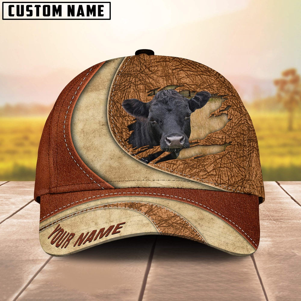 Custom Name Dexter Torn Leather Pattern Classic Cap, Farmer Cap, Vintage Farmer Hat, Mens Farmer Hats, Cap For Farmers