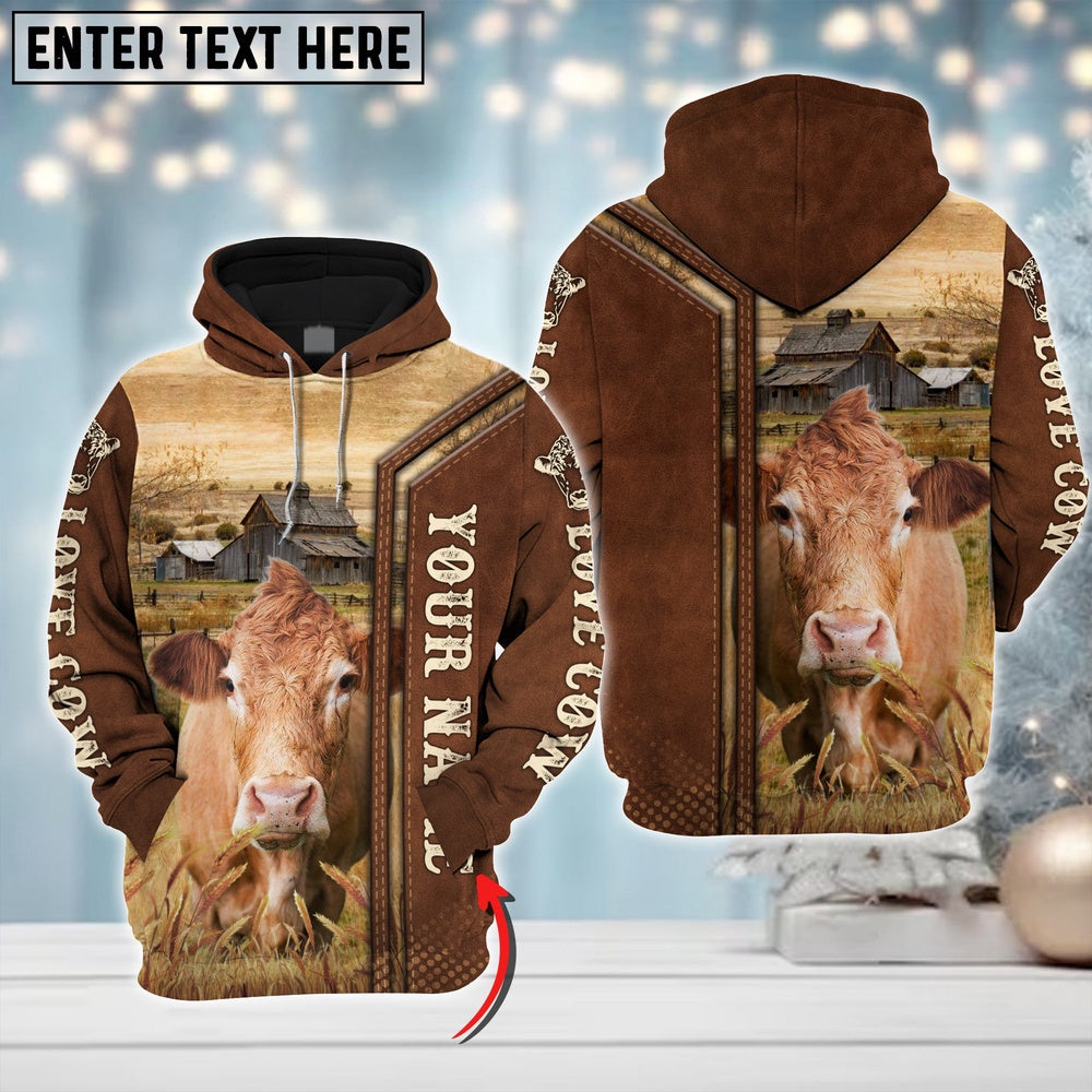 Custom Name Farm Cow Lovers Merry Christmas 3D Printed Hoodie, Farmer Hoodie, Custom Farm Shirts, Farmer T Shirt