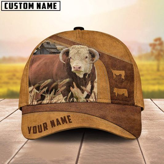 Custom Name Farm Horned Hereford Cap, Farmer Cap, Vintage Farmer Hat, Mens Farmer Hats, Cap For Farmers