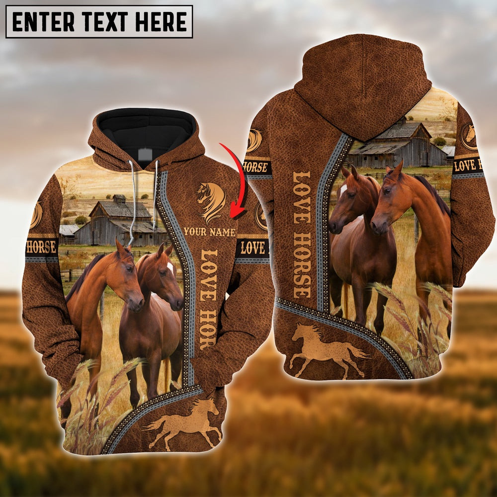 Custom Name Farm Horse Lovers 3D Printed Hoodie, Farmer Hoodie, Custom Farm Shirts, Farmer T Shirt