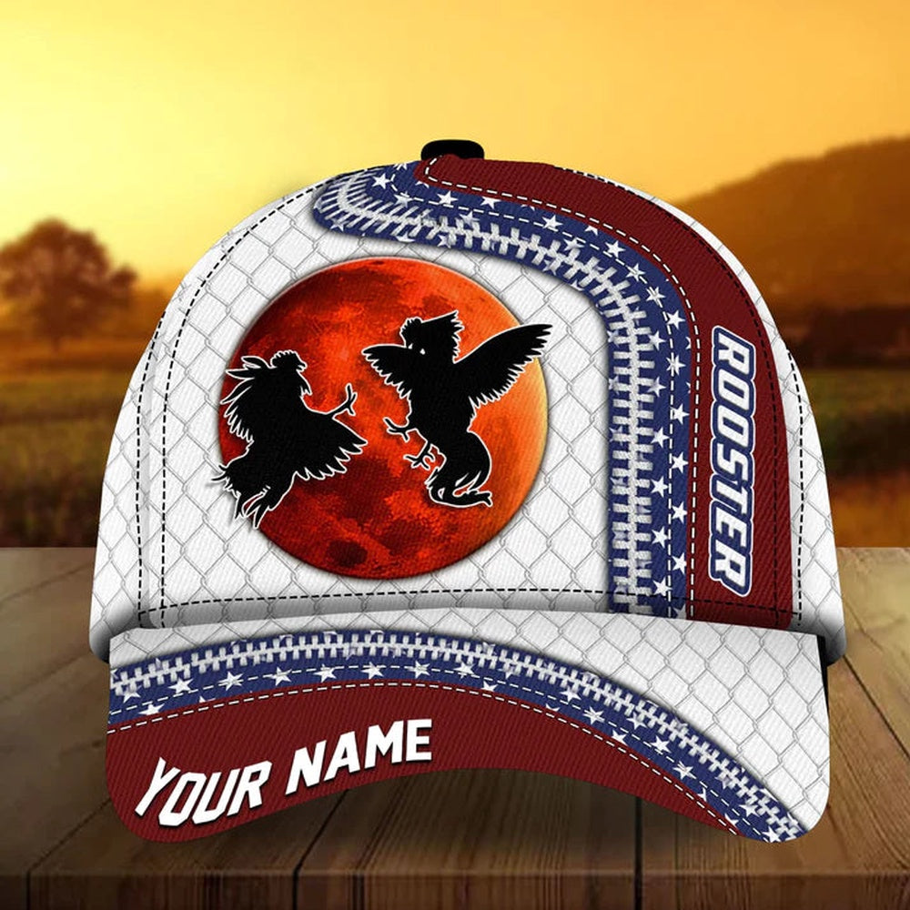Custom Name Game-Cock 3D Printed Cap, Farmer Cap, Vintage Farmer Hat, Mens Farmer Hats, Cap For Farmers
