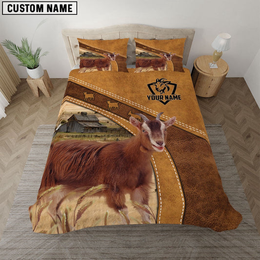 Custom Name Goat Bedding Set, Farm Bedding Set, Farmhouse Bedding Set