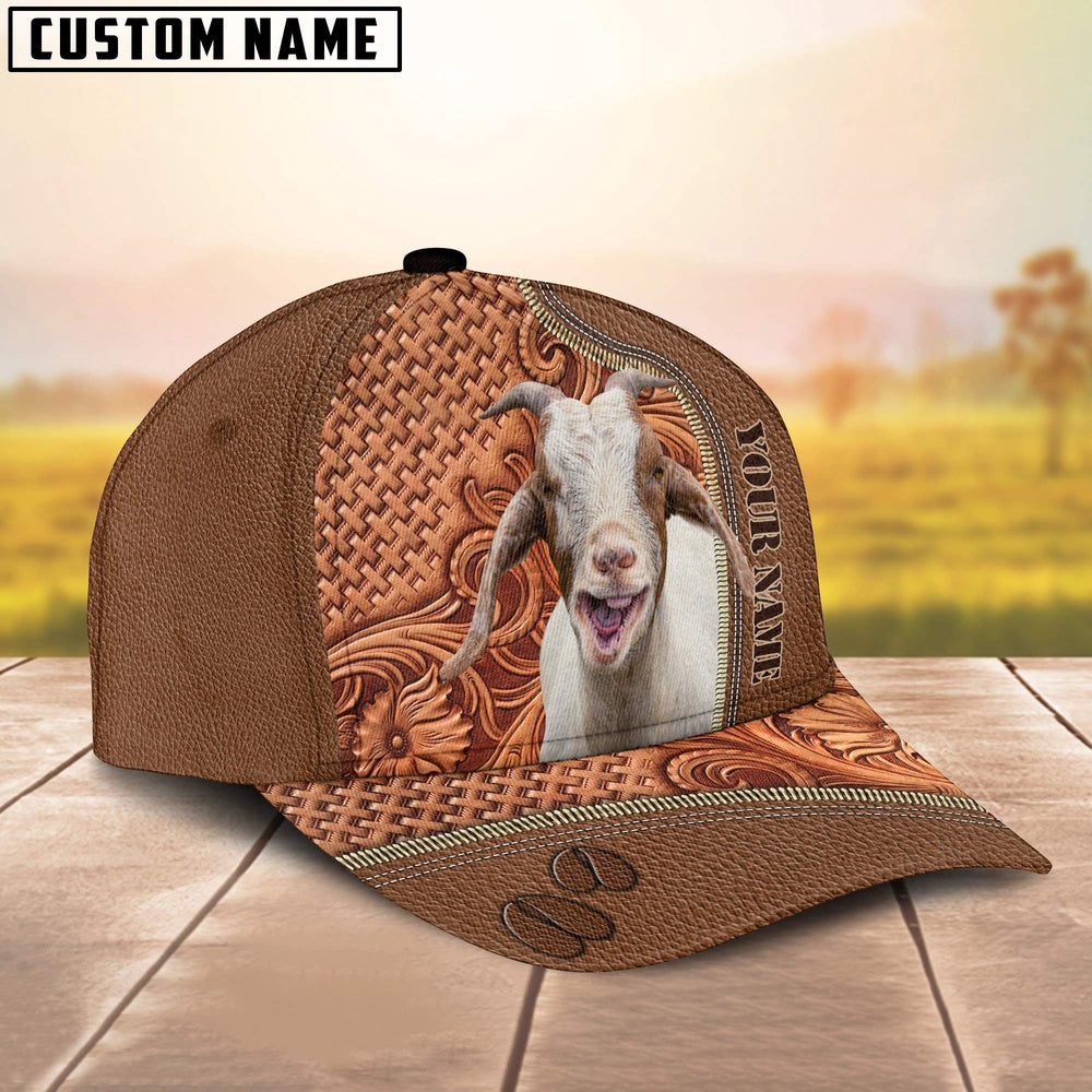 Custom Name Goat Leather Carving Patterns Cap, Farmer Cap, Vintage Farmer Hat, Mens Farmer Hats, Cap For Farmers