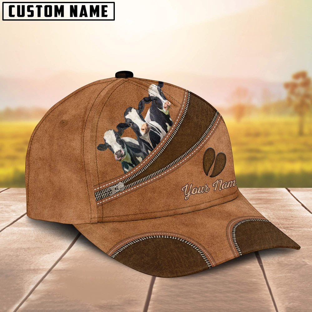 Custom Name Holstein Brown Happiness Cap, Farmer Cap, Vintage Farmer Hat, Mens Farmer Hats, Cap For Farmers