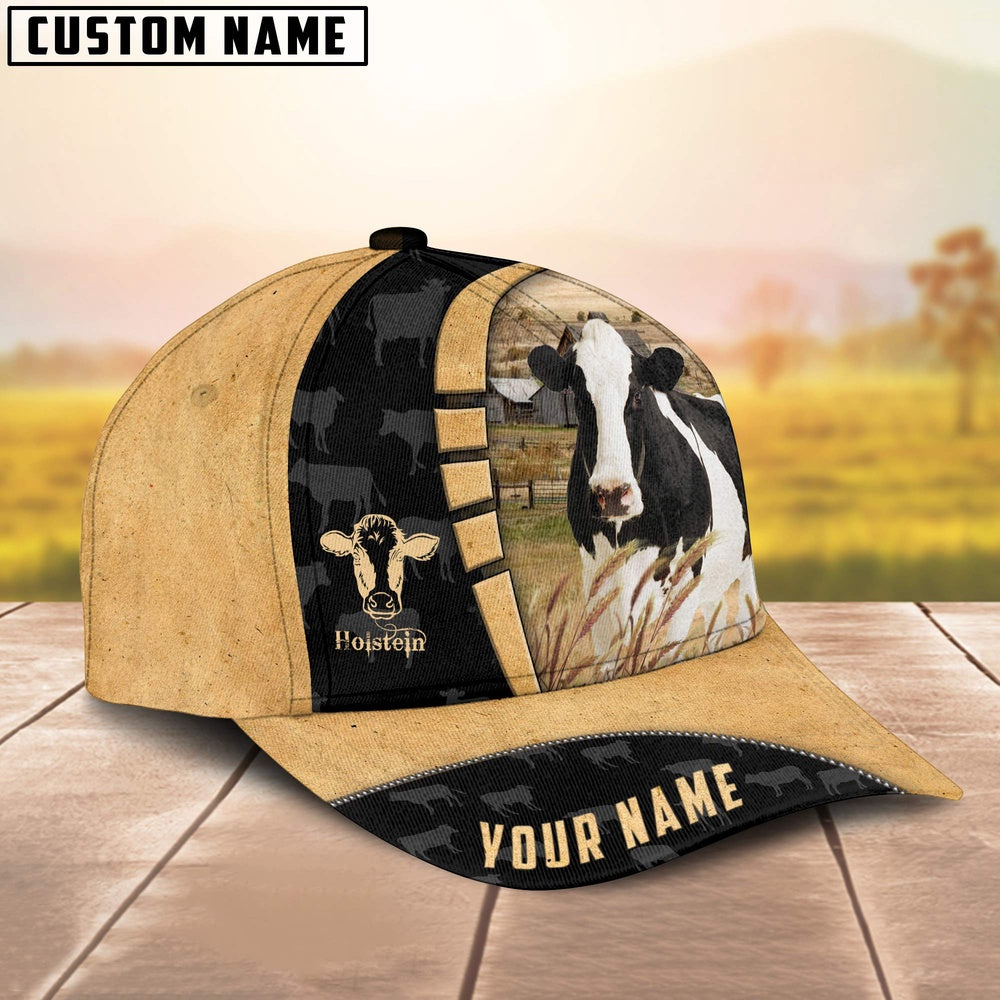 Custom Name Holstein Cattle 3D Cap, Farmer Cap, Vintage Farmer Hat, Mens Farmer Hats, Cap For Farmers