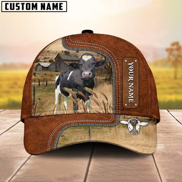 Custom Name Holstein Cattle Cap On The Meadow, Farmer Cap, Vintage Farmer Hat, Mens Farmer Hats, Cap For Farmers