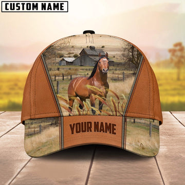 Custom Name Horse 3D Cap, Farmer Cap, Vintage Farmer Hat, Mens Farmer Hats, Cap For Farmers