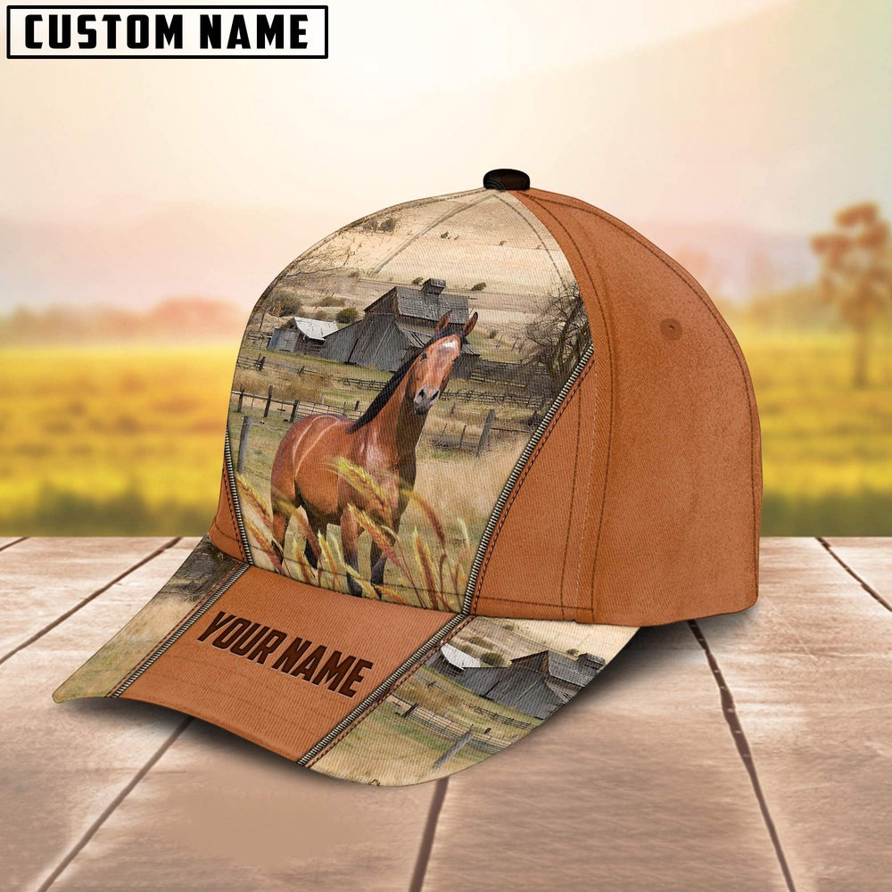 Custom Name Horse 3D Cap, Farmer Cap, Vintage Farmer Hat, Mens Farmer Hats, Cap For Farmers