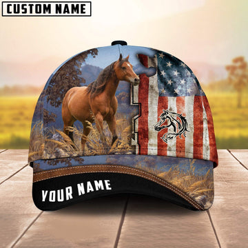 Custom Name Horse Anerican Cattle Cap TT8, Farmer Cap, Vintage Farmer Hat, Mens Farmer Hats, Cap For Farmers