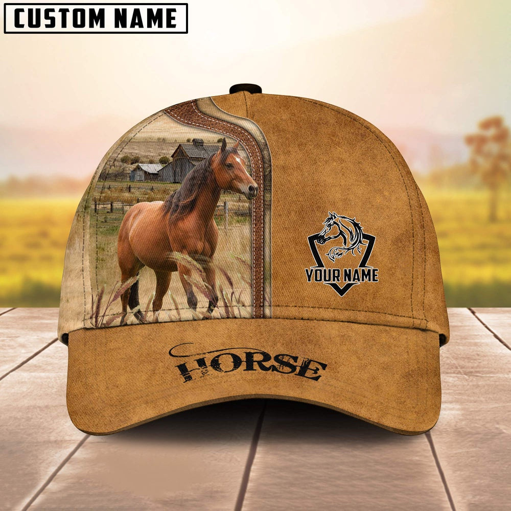Custom Name Horse Classic Cap, Farmer Cap, Vintage Farmer Hat, Mens Farmer Hats, Cap For Farmers