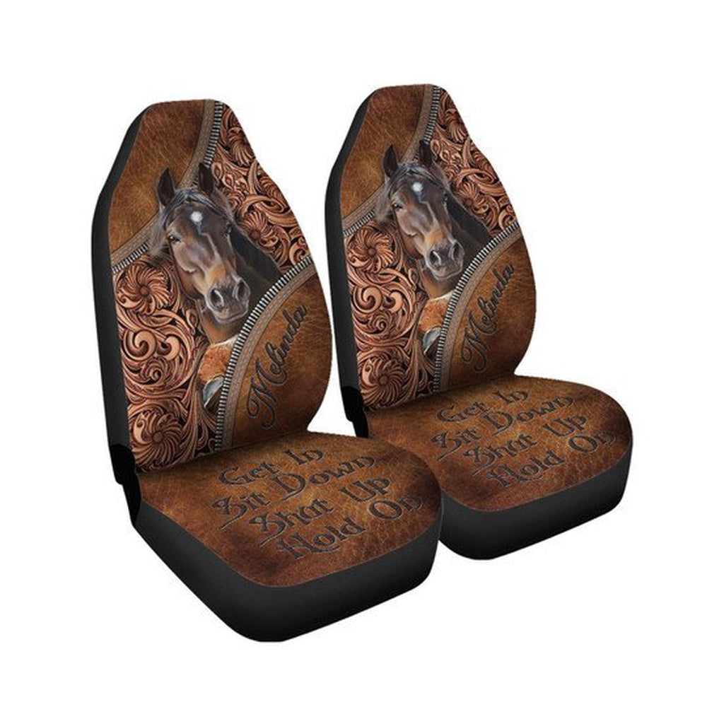 Custom Name Horse Get In Sit Down Shut Up Hold On 2 Car Seat Cover, Car Seat Cover, Farm Car Seat Cover, Pet Seat Covers