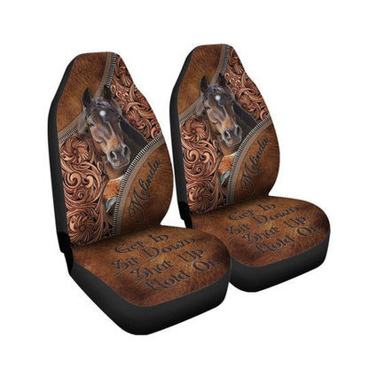 Custom Name Horse Get In Sit Down Shut Up Hold On 2 Car Seat Cover, Car Seat Cover, Farm Car Seat Cover, Pet Seat Covers
