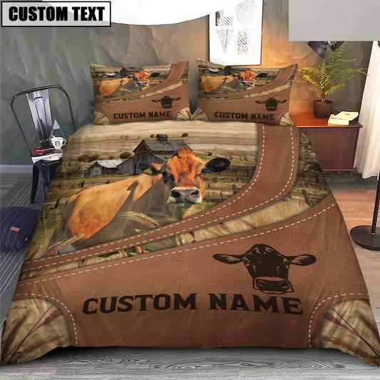 Custom Name Jersey On Farm Bedding Set, Farm Bedding Set, Farmhouse Bedding Set