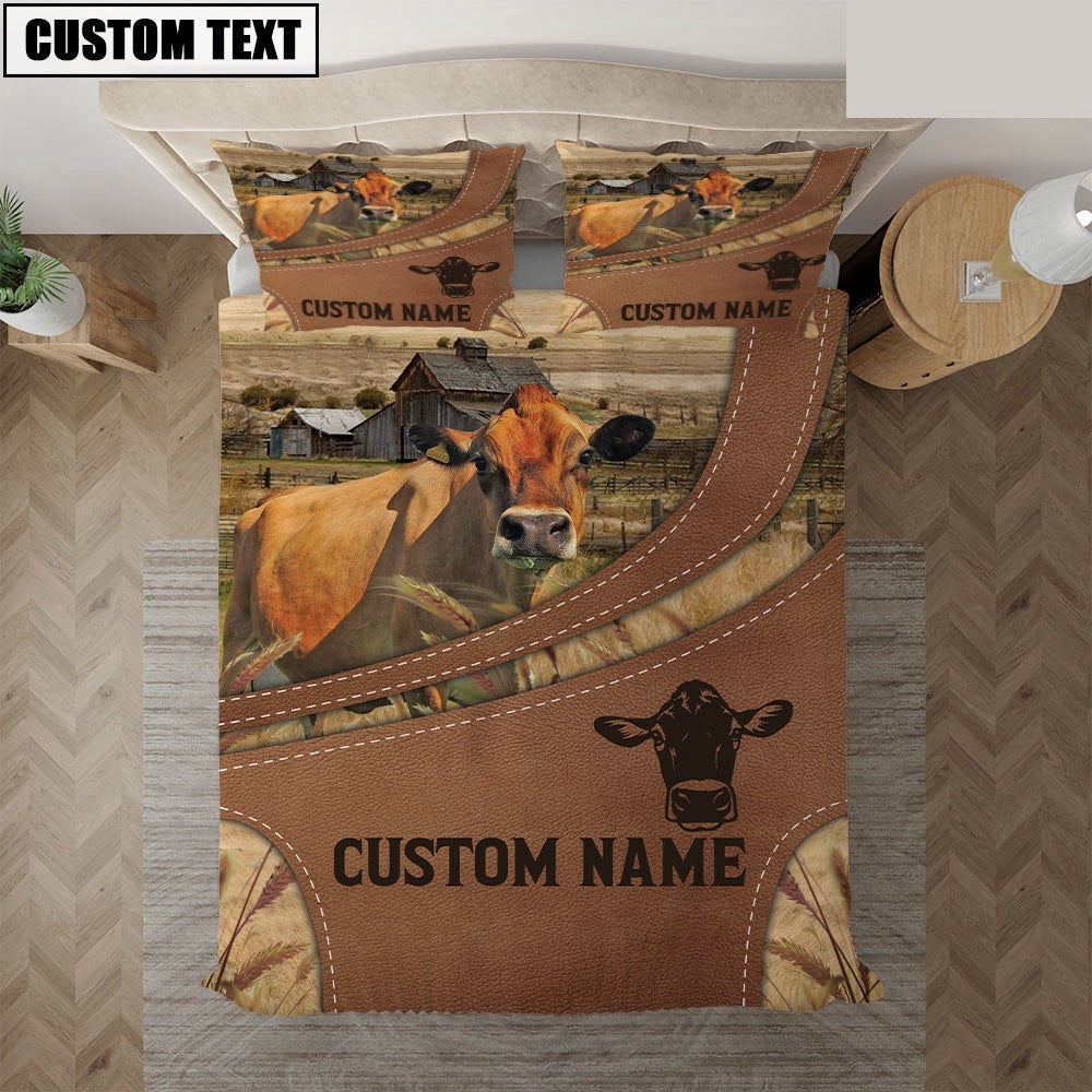 Custom Name Jersey On Farm Bedding Set, Farm Bedding Set, Farmhouse Bedding Set