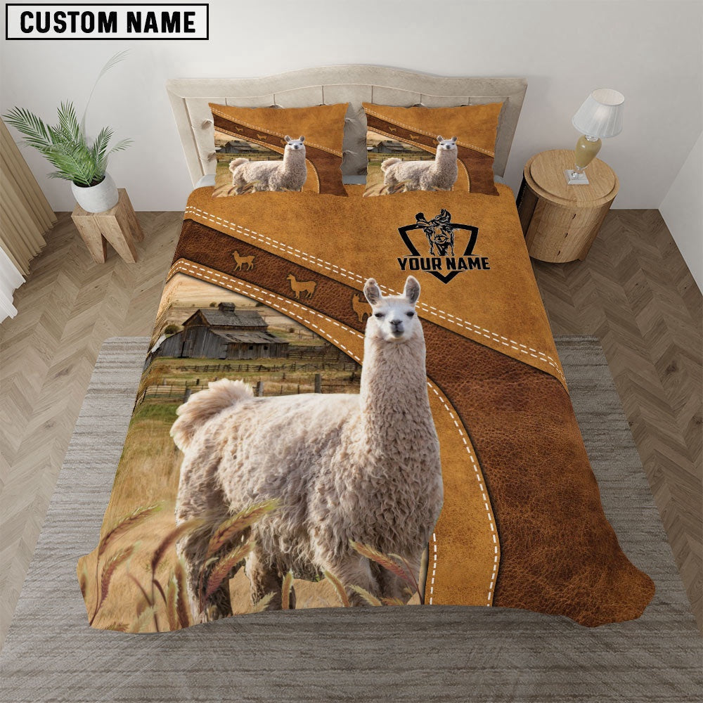 Custom Name Lhama Bedding Set, Farm Bedding Set, Farmhouse Bedding Set