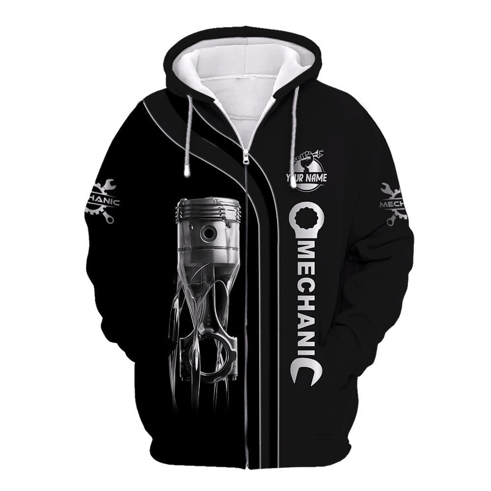 Custom Name Mechanic Piston Printed 3D Hoodie, Farmer Hoodie, Custom Farm Shirts, Farmer T Shirt