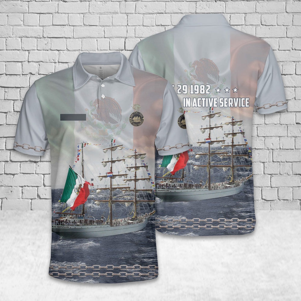 Custom Name Mexican Navy ARM Cuauhtémoc (BE01) Polo Shirt, Veteran Polo Shirt