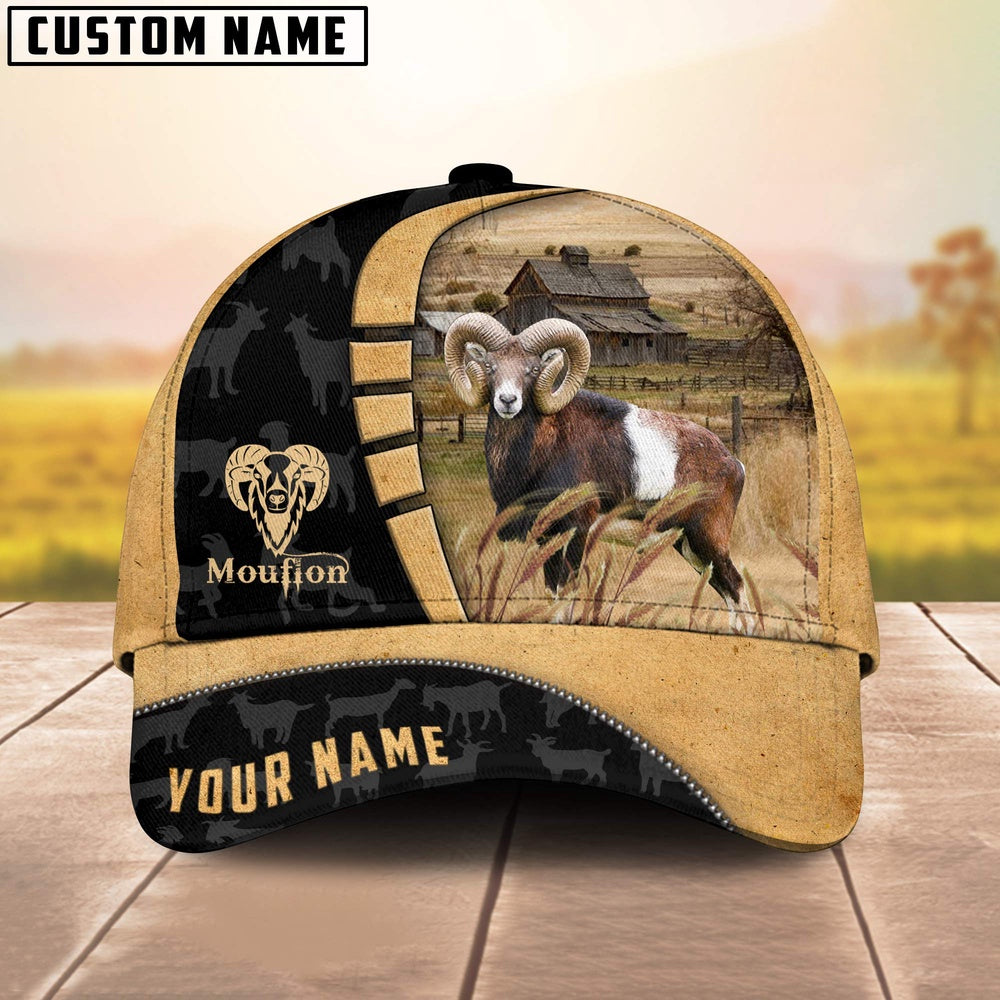 Custom Name Mouflon 3D Cap, Farmer Cap, Vintage Farmer Hat, Mens Farmer Hats, Cap For Farmers