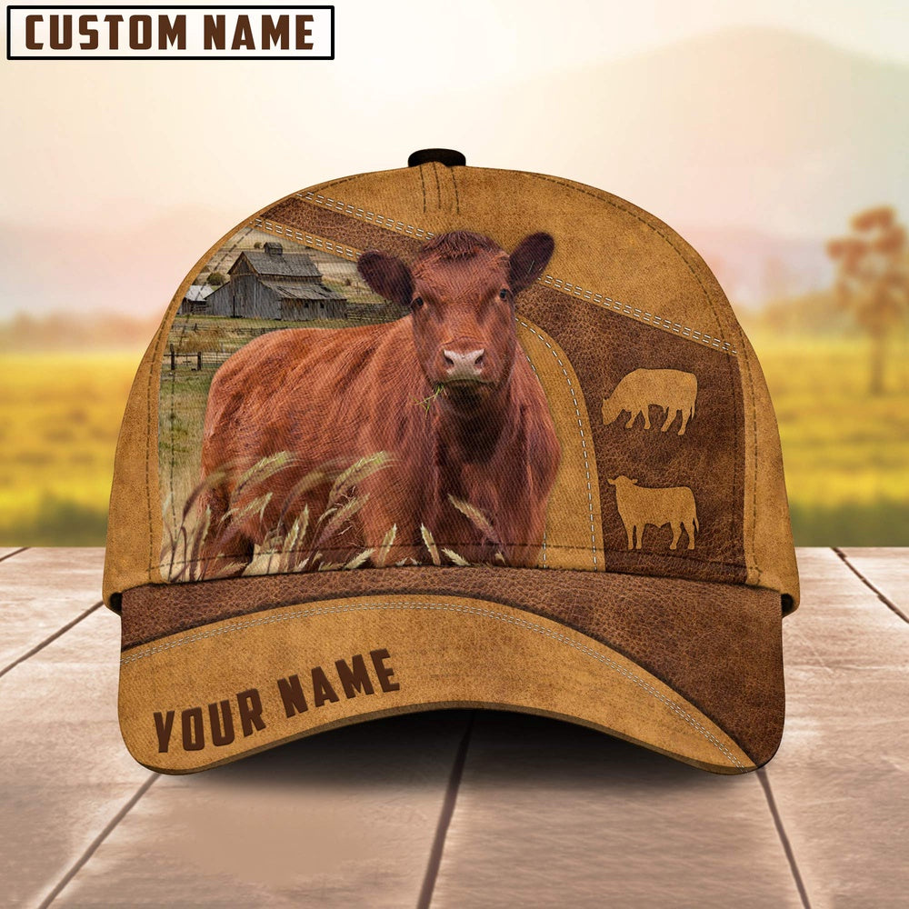 Custom Name Red Angus Cattle Cap, Farmer Cap, Vintage Farmer Hat, Mens Farmer Hats, Cap For Farmers