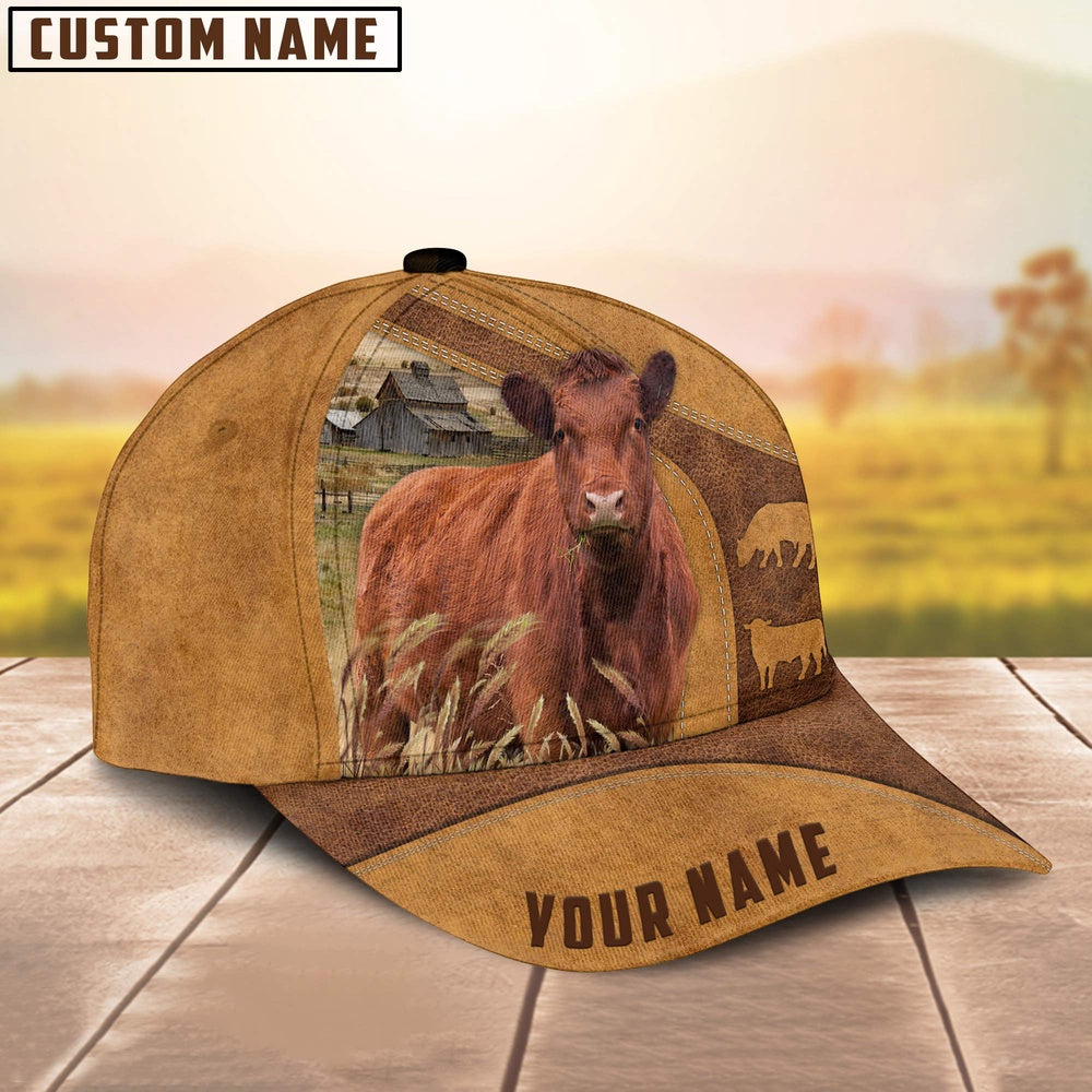 Custom Name Red Angus Cattle Cap, Farmer Cap, Vintage Farmer Hat, Mens Farmer Hats, Cap For Farmers