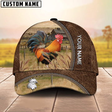 Custom Name Rhode Island Red Brown Leather Pattern Cap, Farmer Cap, Vintage Farmer Hat, Mens Farmer Hats, Cap For Farmers