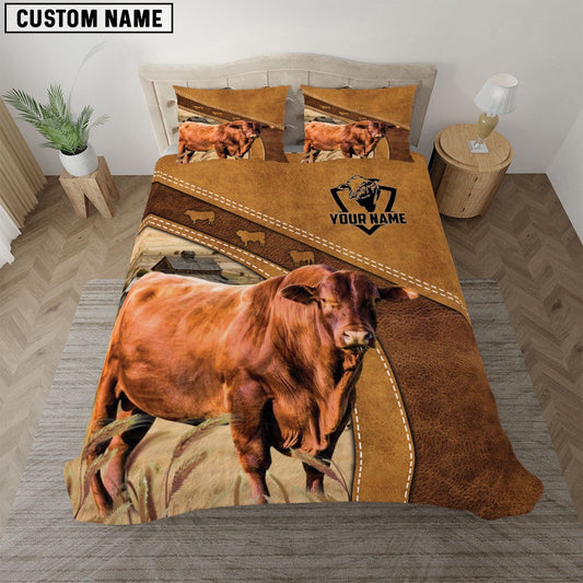 Custom Name Santa Gertrudis Bedding Set, Farm Bedding Set, Farmhouse Bedding Set