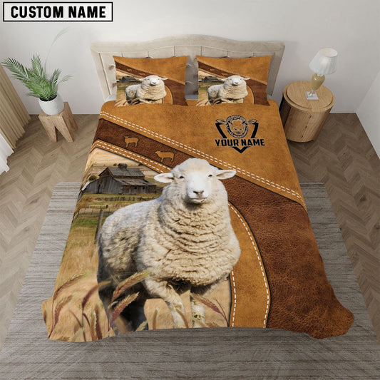 Custom Name Sheep Bedding Set, Farm Bedding Set, Farmhouse Bedding Set