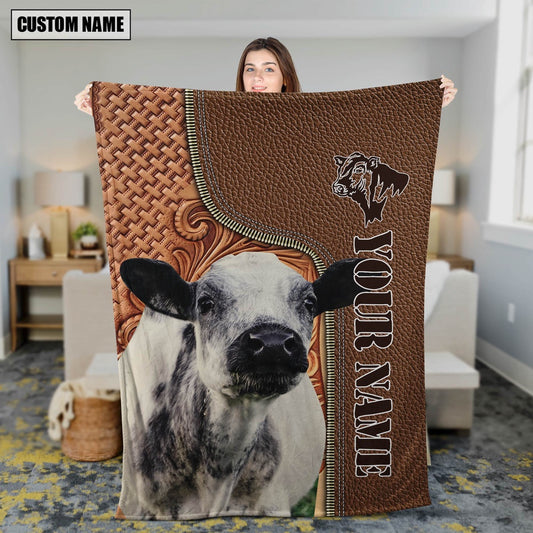 Custom Name Speakle Park Leather Carving Blanket, Farm Blanket, Farm Animal Blanket