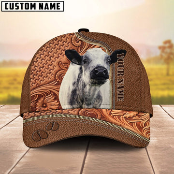 Custom Name Speckle Park Leather Carving Patterns Cap, Farmer Cap, Vintage Farmer Hat, Mens Farmer Hats, Cap For Farmers