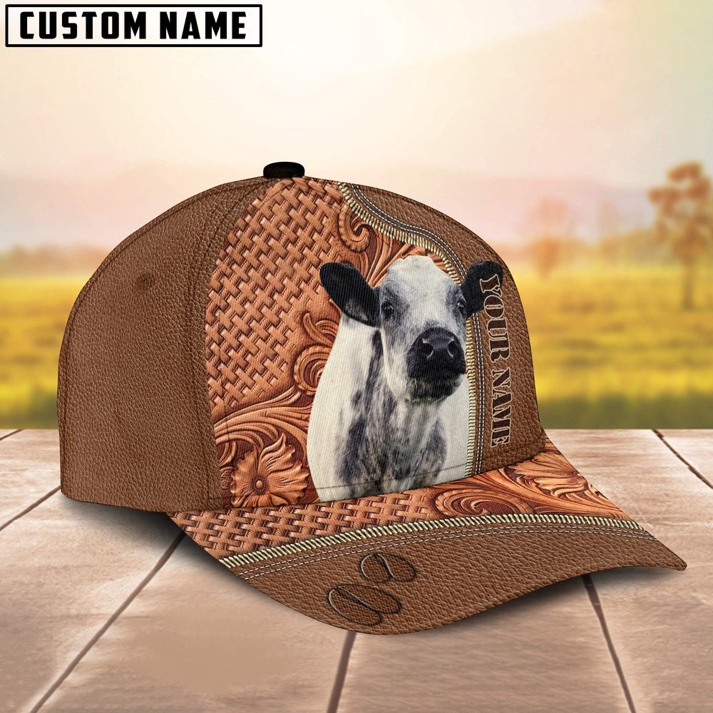 Custom Name Speckle Park Leather Carving Patterns Cap, Farmer Cap, Vintage Farmer Hat, Mens Farmer Hats, Cap For Farmers