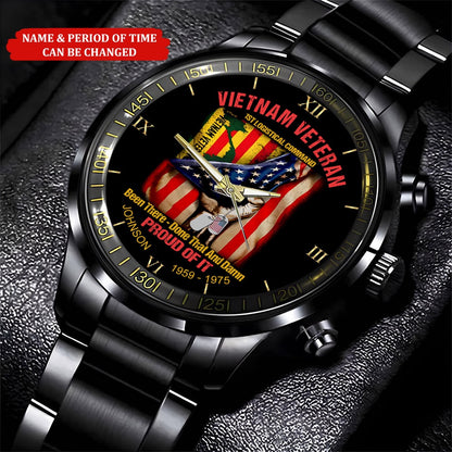 Custom Name Time 1st Logistical Command Vietnam Veteran Business Watch, Military Watch, Military Watches For Men, Fathers Watches