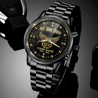 Custom Name Time Duty Honor Country Vietnam Veteran Business Watch, Military Watch, Military Watches For Men, Fathers Watches